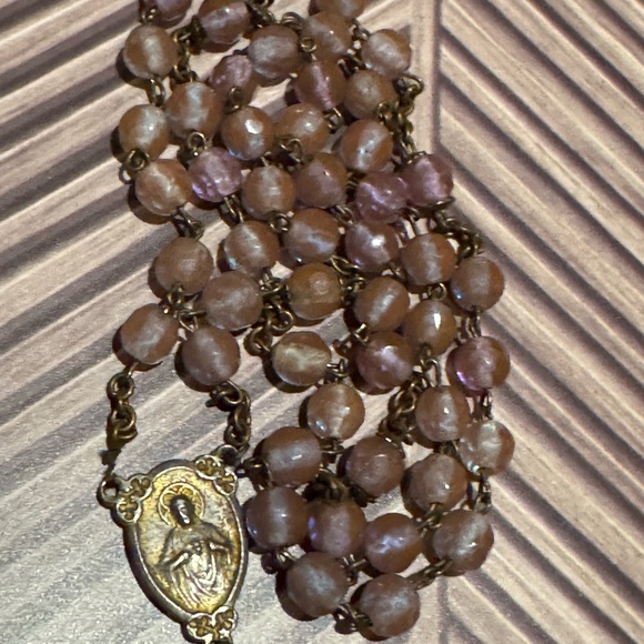 Antique 19th century Saphiret Glass Bead Rosary - Picture 2 of 8